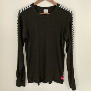 HH LIFA Stripe Long-Sleeve Crew Base Layer Black Size Large